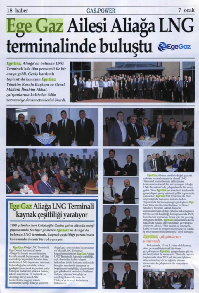 EgeGaz Ailesi Aliağa LNG Terminalinde Buluştu