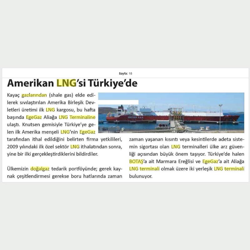 Amerikan LNG'si Türkiye'de